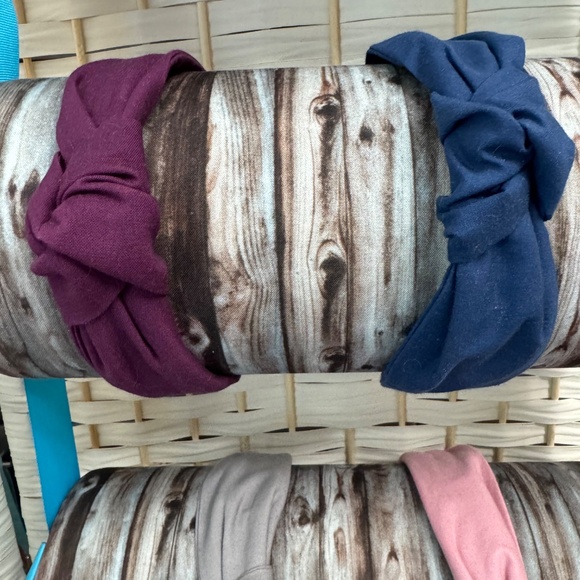 Lot of 5, custom, handmade, knotted, solid colored headbands - Picture 3 of 9